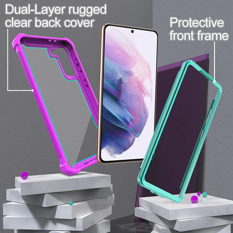 Case For Samsung Galaxy S20 FE S21 S22 S23 Plus Ultra Luxury Shockproof TPU Bumper Clear Cover Support Wireless Charge Casever