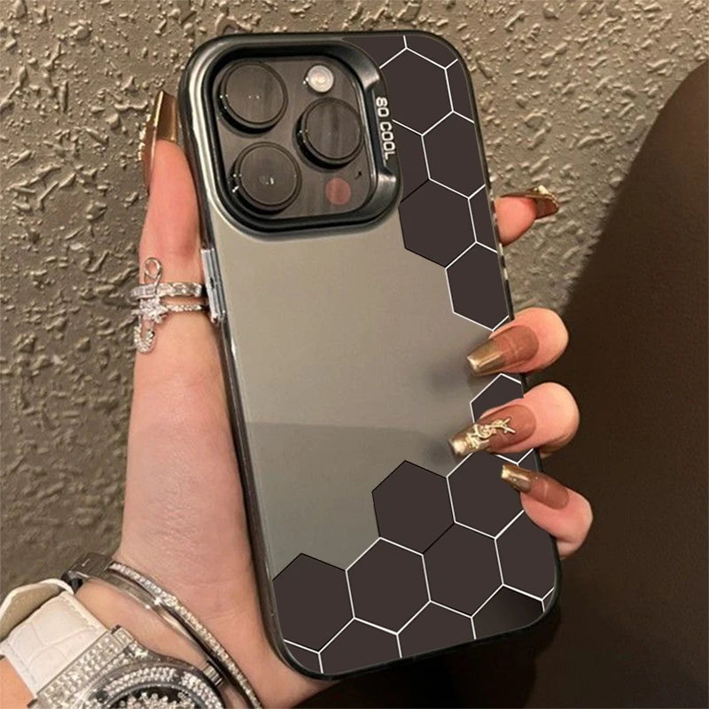 Case For Xiaomi Redmi Note 13 12 11 10 Pro Plus 12S 11S Redmi 13 12 13C Fashion Honeycomb Electroplate Shockproof Phone Cover Casever