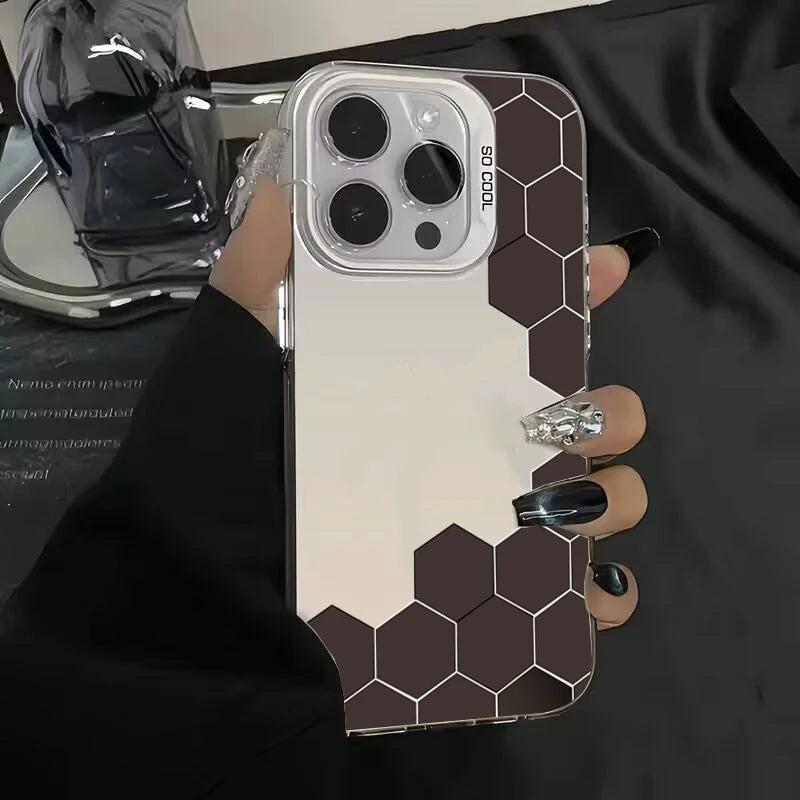 Case For Xiaomi Redmi Note 13 12 11 10 Pro Plus 12S 11S Redmi 13 12 13C Fashion Honeycomb Electroplate Shockproof Phone Cover Casever