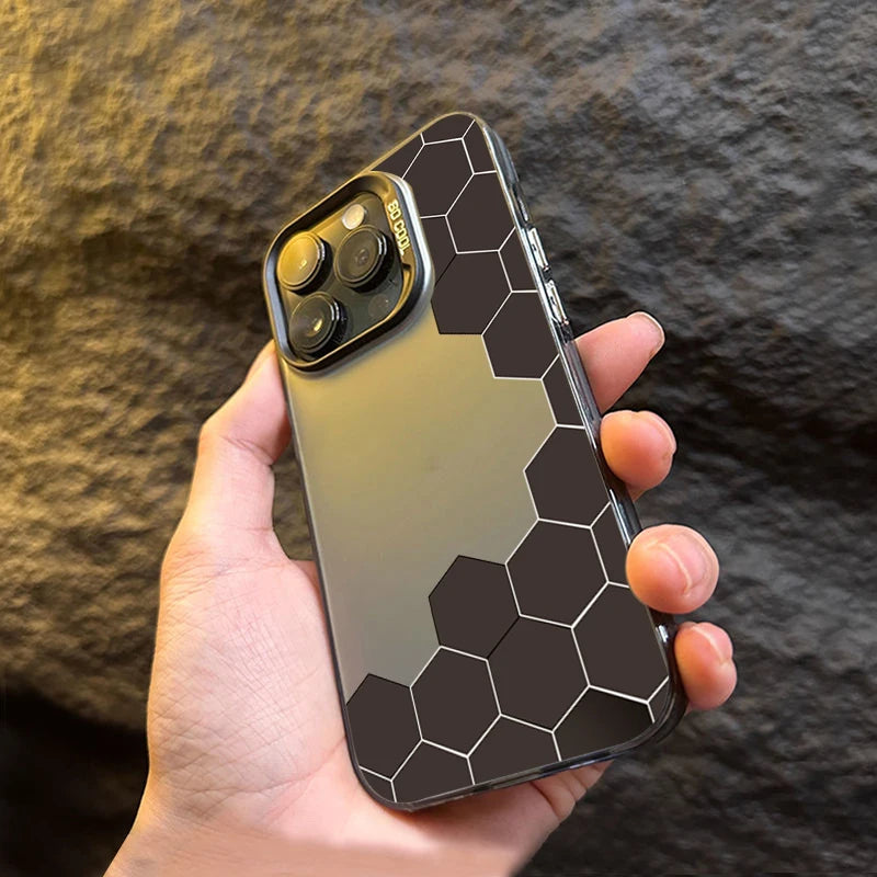 Case For Xiaomi Redmi Note 13 12 11 10 Pro Plus 12S 11S Redmi 13 12 13C Fashion Honeycomb Electroplate Shockproof Phone Cover Casever