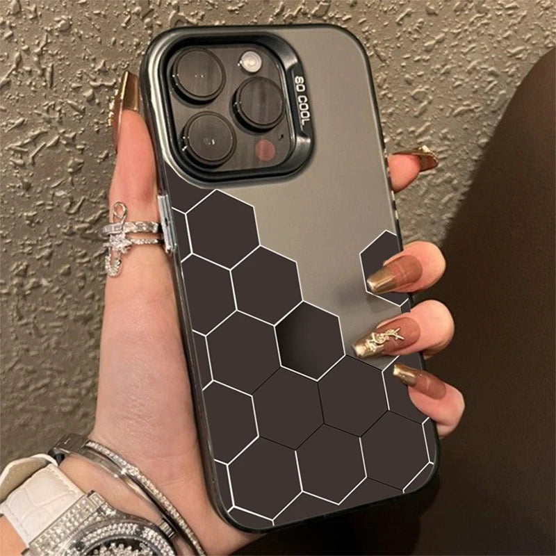 Case For Xiaomi Redmi Note 13 12 11 10 Pro Plus 12S 11S Redmi 13 12 13C Fashion Honeycomb Electroplate Shockproof Phone Cover Casever