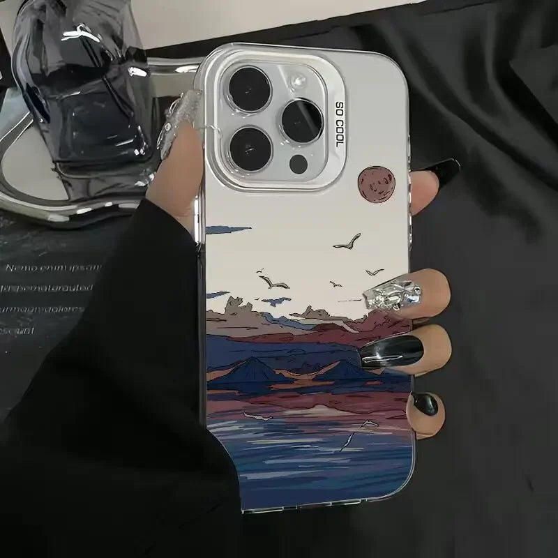 Cellphone Case For Huawei Nova 9 7 P30 P40 Mate 30 Pro 40 Honor50 Case Cover Snow Mountain Landscape Sunset Matte Hard Funda Casever