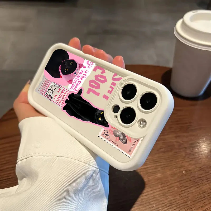 Cool Black Cat Soft Silicone Phone Case for Xiaomi POCO X6 X5 F5 M6 Pro X3 NFC Mi 13T 12T 14 13 12 11 Lite 5G NE Soft Cover Casever