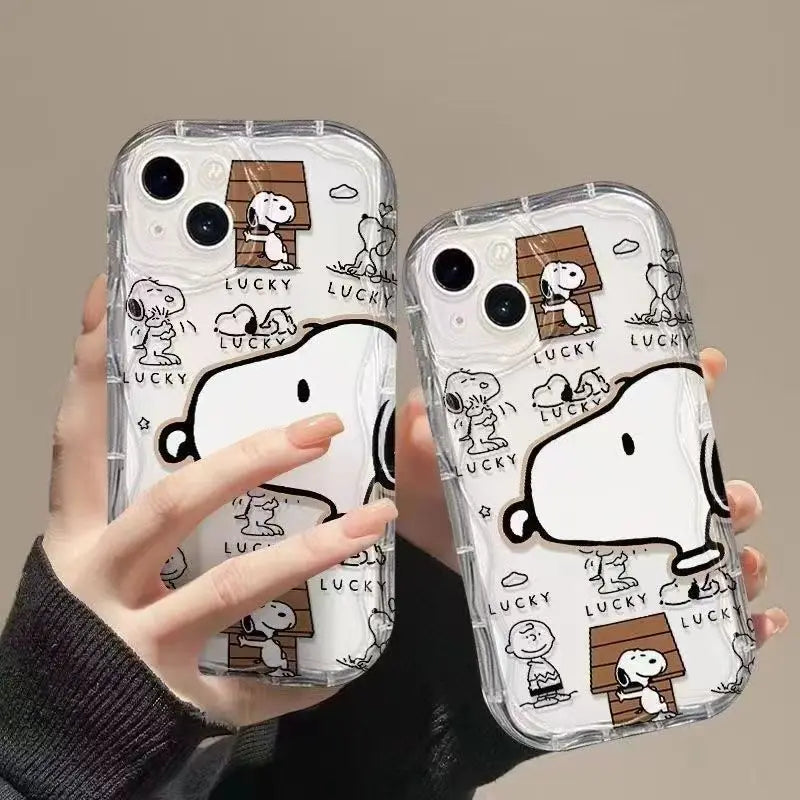 For OPPO Reno 11F 4Z 5Z 6Z 7Z 8Z 5 6 7 8 10 11 Pro 5G Find X3 Lite Lucky Snoopy Phone Case Transparent Cover Casever