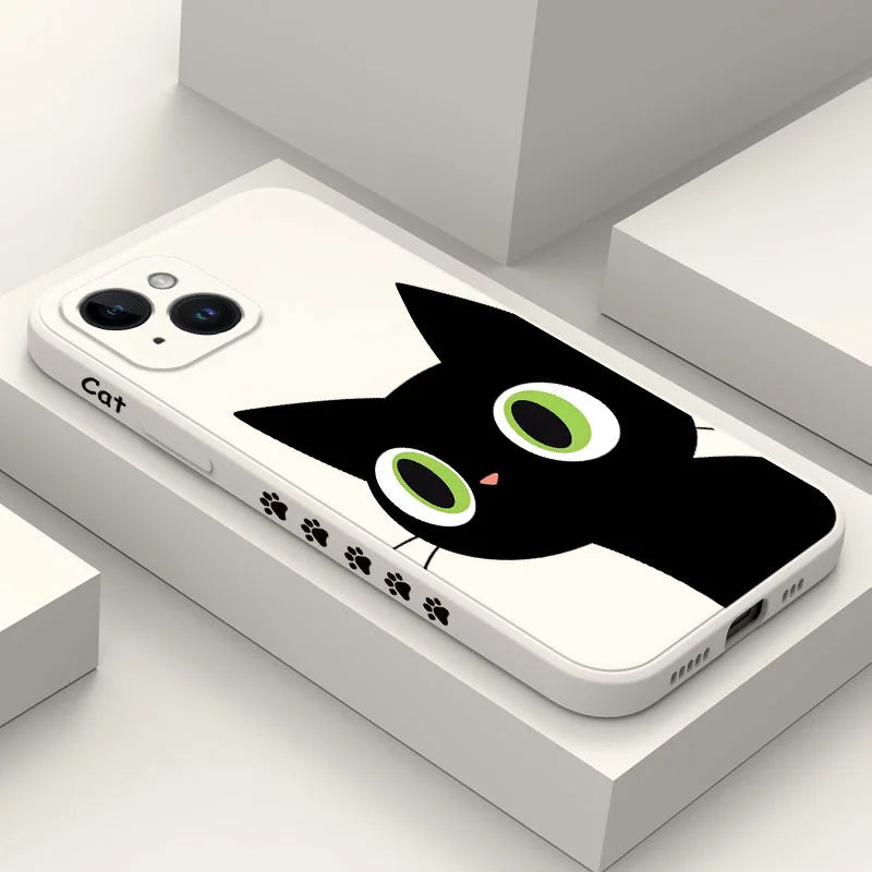 Holy Black Cat Phone Case For iPhone 16 15 14 13 12 11 X XR XS Plus Pro Max Mini Silicone Cover Casever