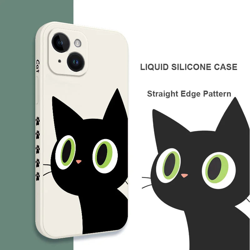 Holy Black Cat Phone Case For iPhone 16 15 14 13 12 11 X XR XS Plus Pro Max Mini Silicone Cover Casever