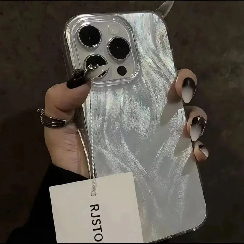 Luxury Aurora Siliver Laser Feather Yarn Phone Case For Huawei Nova 12 11 10 9 8 7 7SE 7SE 9SE 10SE 11SE Y9S Y70 Plus Y71 Cover Casever