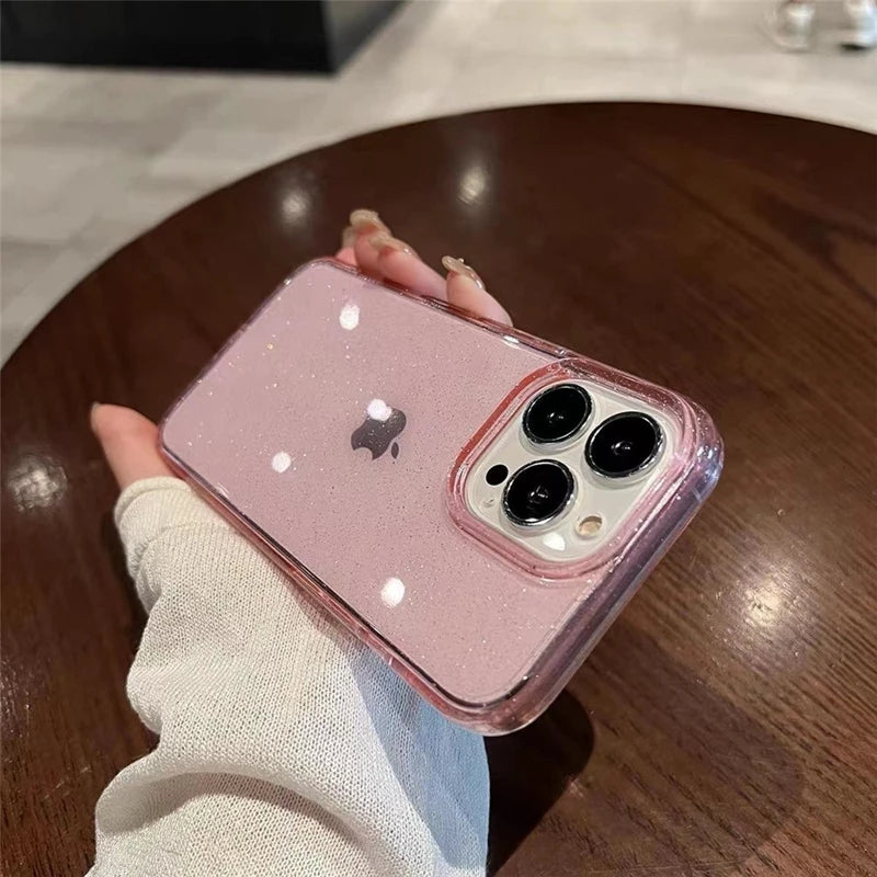 Luxury Bling Glitter Clear Phone Case For iPhone 15 14 13 12 11 Pro Max XR X XS Max Silicone Transparent Soft Bumper Cover Case Casever