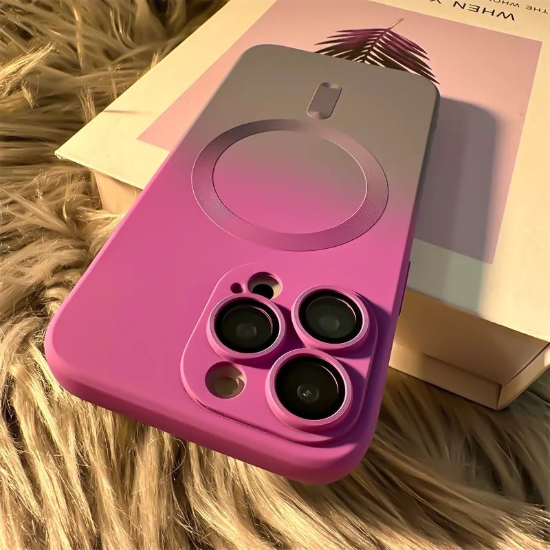 Luxury Silicone Gradient Case For iPhone 16 Pro Max 13 12 Mini For iPhone 15 14 11 Pro Max Plus For Magsafe Magnetic Phone Cover Casever