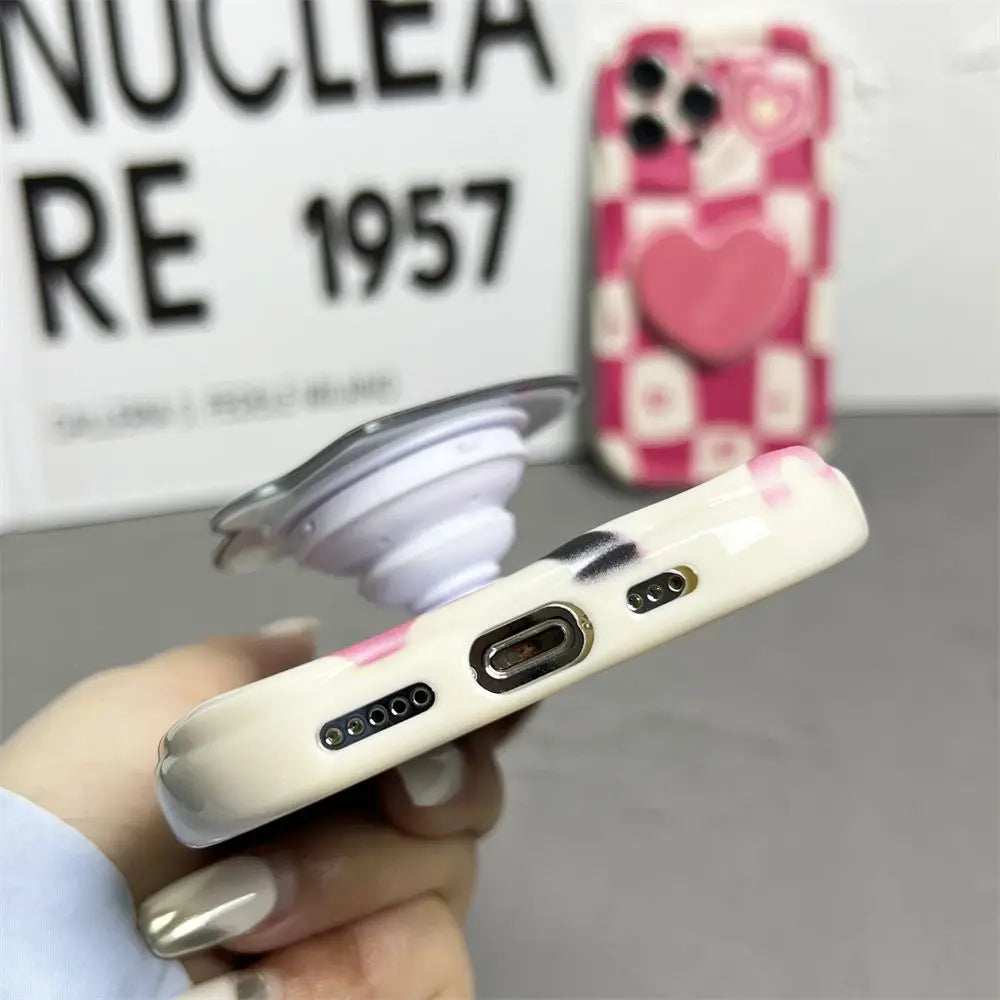 Pink grid heart Phone Case For Xiaomi Mi 14 13T 12T 11 Lite 5G NE 11i 12 13 10T 10i POCO X3 Pro NFC X4 GT X6 X5 F3 F4 Cover Casever