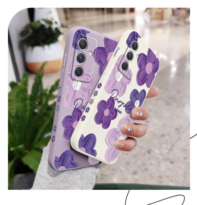 Purple Flower Case For Samsung Casever