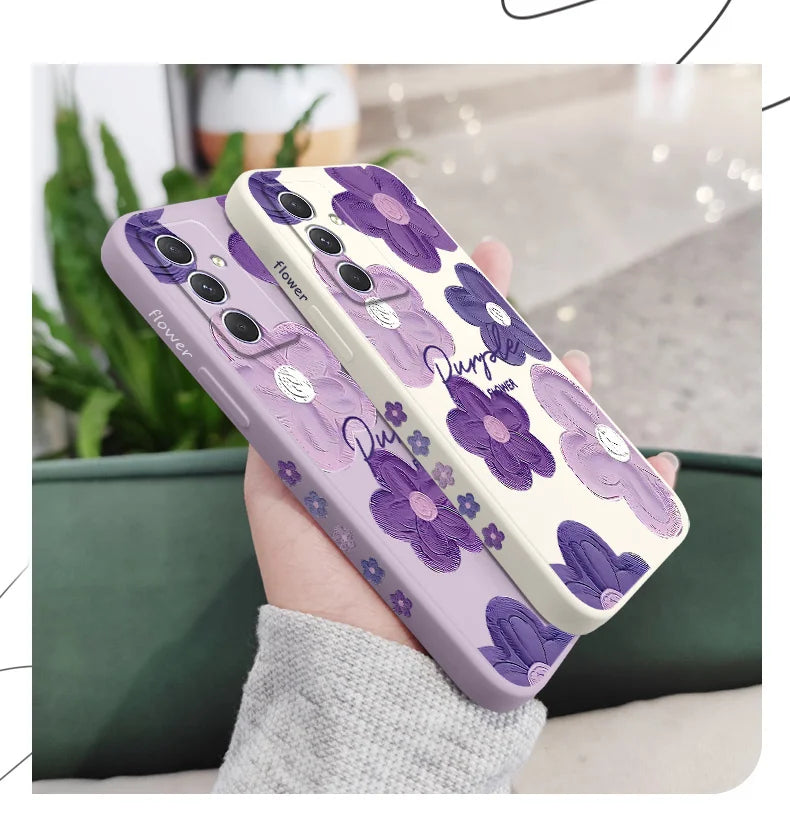 Purple Flower Case For Samsung Casever
