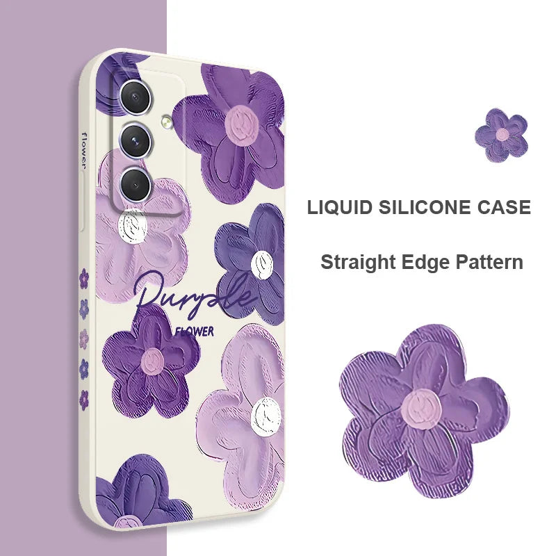 Purple Flower Case For Samsung Casever