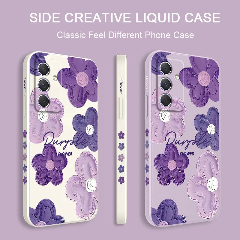 Purple Flower Case For Samsung Casever