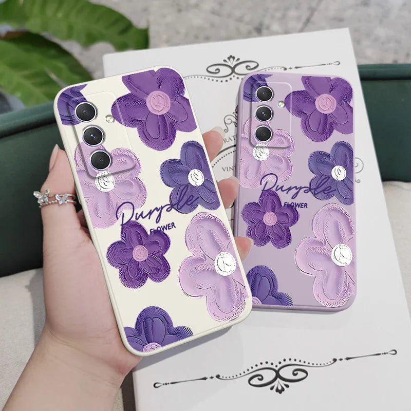 Purple Flower Case For Samsung Casever
