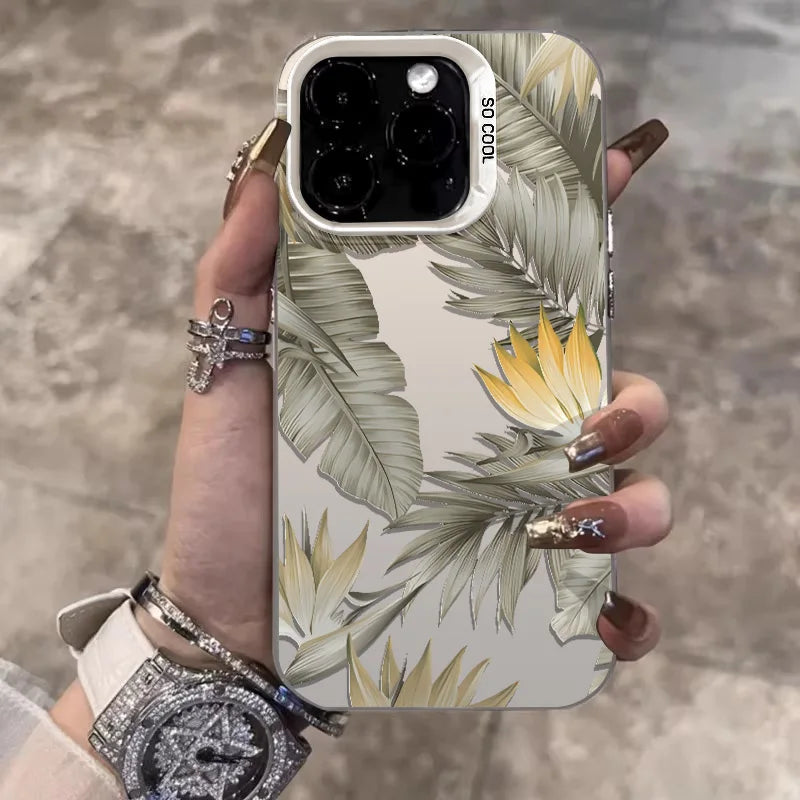 Retro Butterfly Leaves Phone Case for Xiaomi Redmi Note 13 12 Pro Plus 12S 11S 11 10S 10 Redmi 13 13C 4G Shockproof Laser Cover Casever