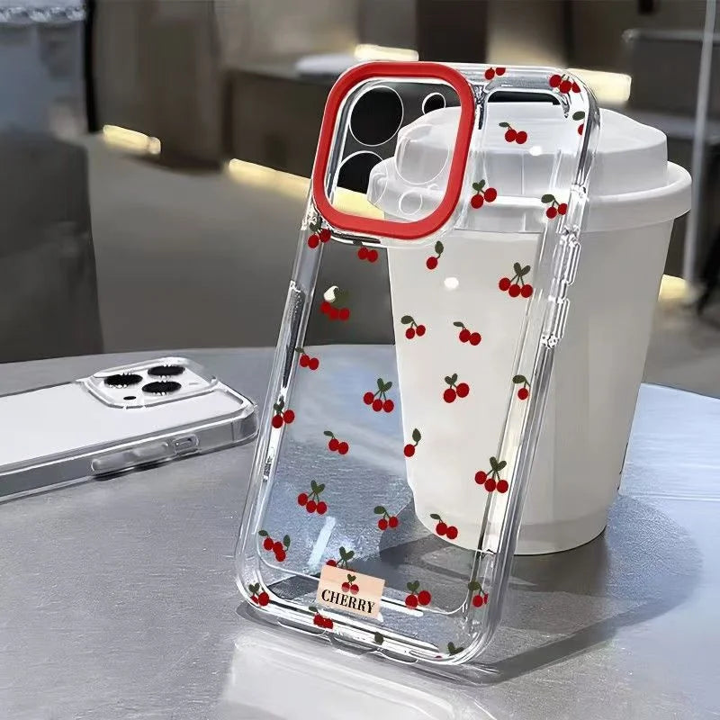Cartoon Cherry Pattern Case for iPhone