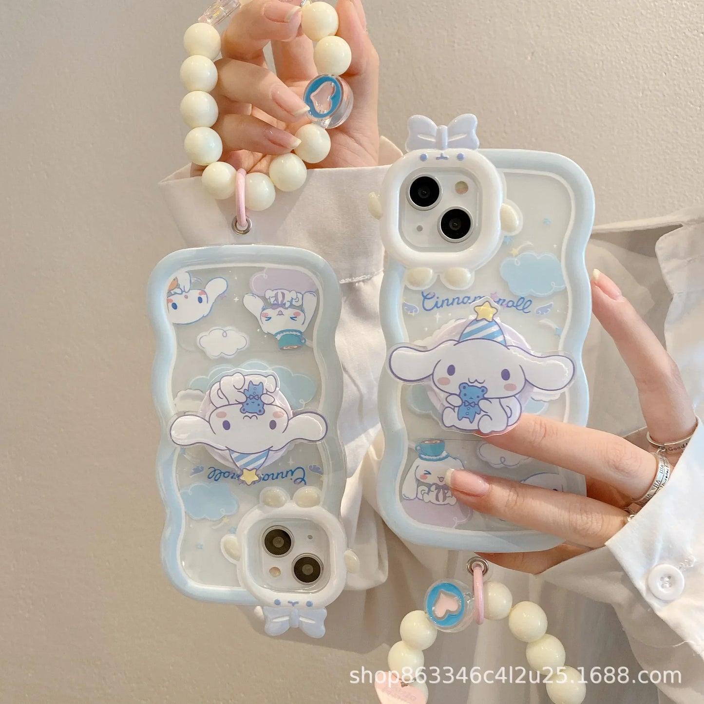 Sanrio Cinnamoroll iPhone14 Mobile Phone Case Kawaii Cute 13 12 11 X Xs Pro Plus Max Protective Shell Holder Kids Toys for Girls Casever