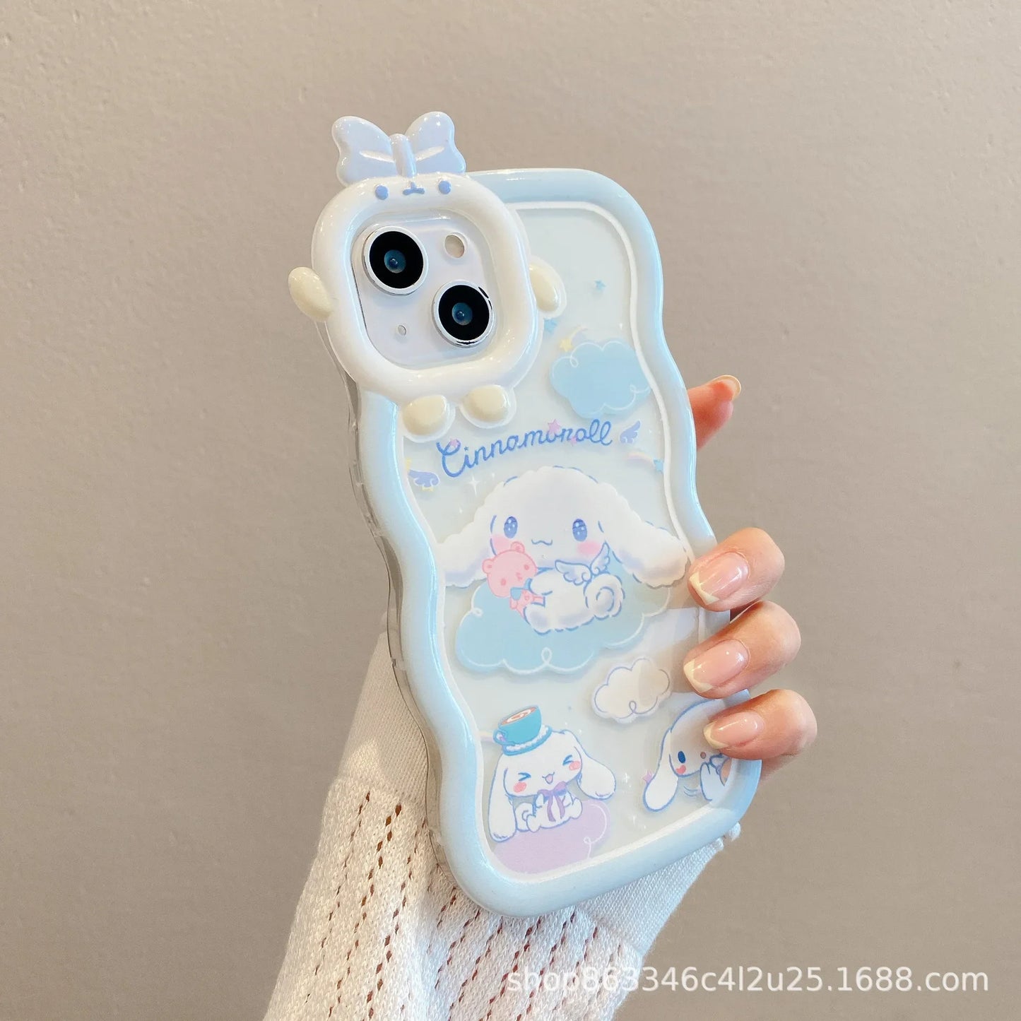 Sanrio Cinnamoroll iPhone14 Mobile Phone Case Kawaii Cute 13 12 11 X Xs Pro Plus Max Protective Shell Holder Kids Toys for Girls Casever