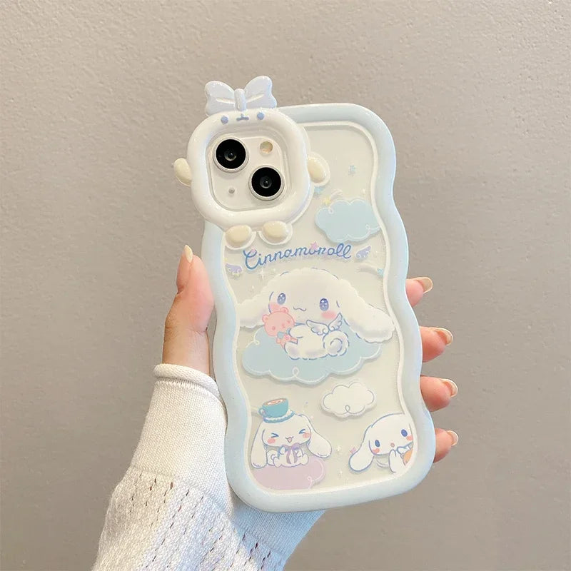Sanrio Cinnamoroll iPhone14 Mobile Phone Case Kawaii Cute 13 12 11 X Xs Pro Plus Max Protective Shell Holder Kids Toys for Girls Casever