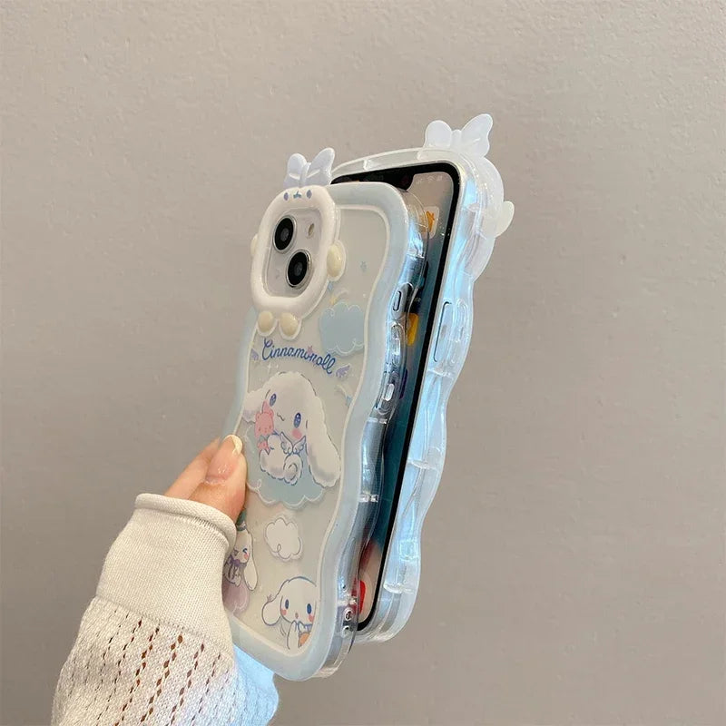 Sanrio Cinnamoroll iPhone14 Mobile Phone Case Kawaii Cute 13 12 11 X Xs Pro Plus Max Protective Shell Holder Kids Toys for Girls Casever