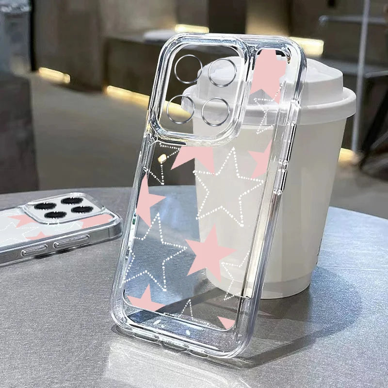Star Pattern Phone Case For Xiaomi 13T 11T Poco X6 X5 F6 Pro Mi 11 Lite 5G NE Redmi Note 13 12 Pro 5G 11 10 13C Clear Soft Cover Casever