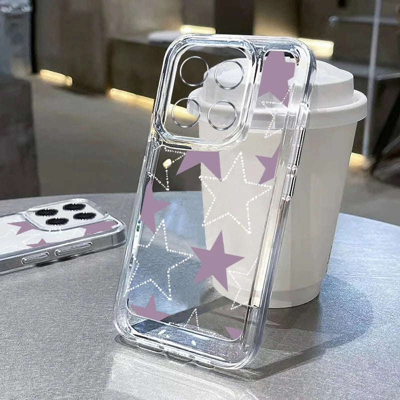 Star Pattern Phone Case For Xiaomi 13T 11T Poco X6 X5 F6 Pro Mi 11 Lite 5G NE Redmi Note 13 12 Pro 5G 11 10 13C Clear Soft Cover Casever