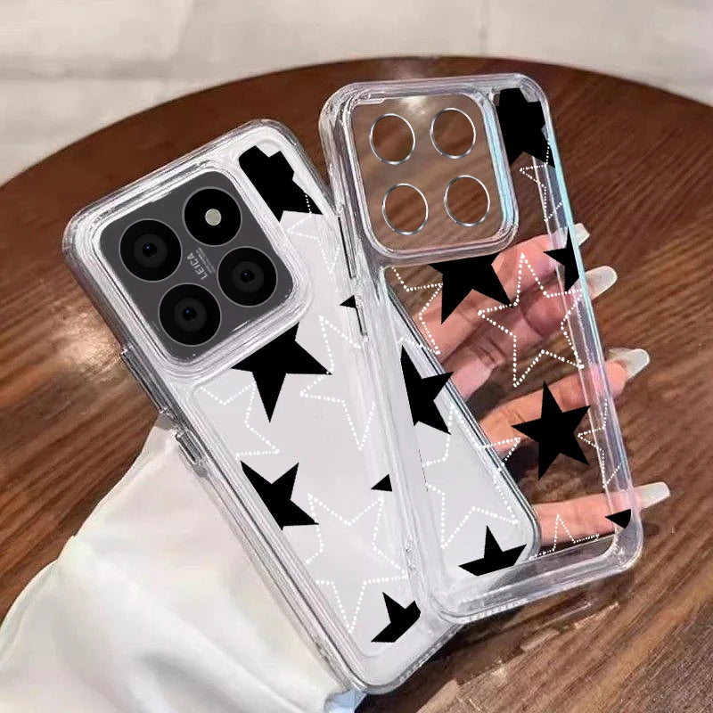 Star Pattern Phone Case For Xiaomi 13T 11T Poco X6 X5 F6 Pro Mi 11 Lite 5G NE Redmi Note 13 12 Pro 5G 11 10 13C Clear Soft Cover Casever