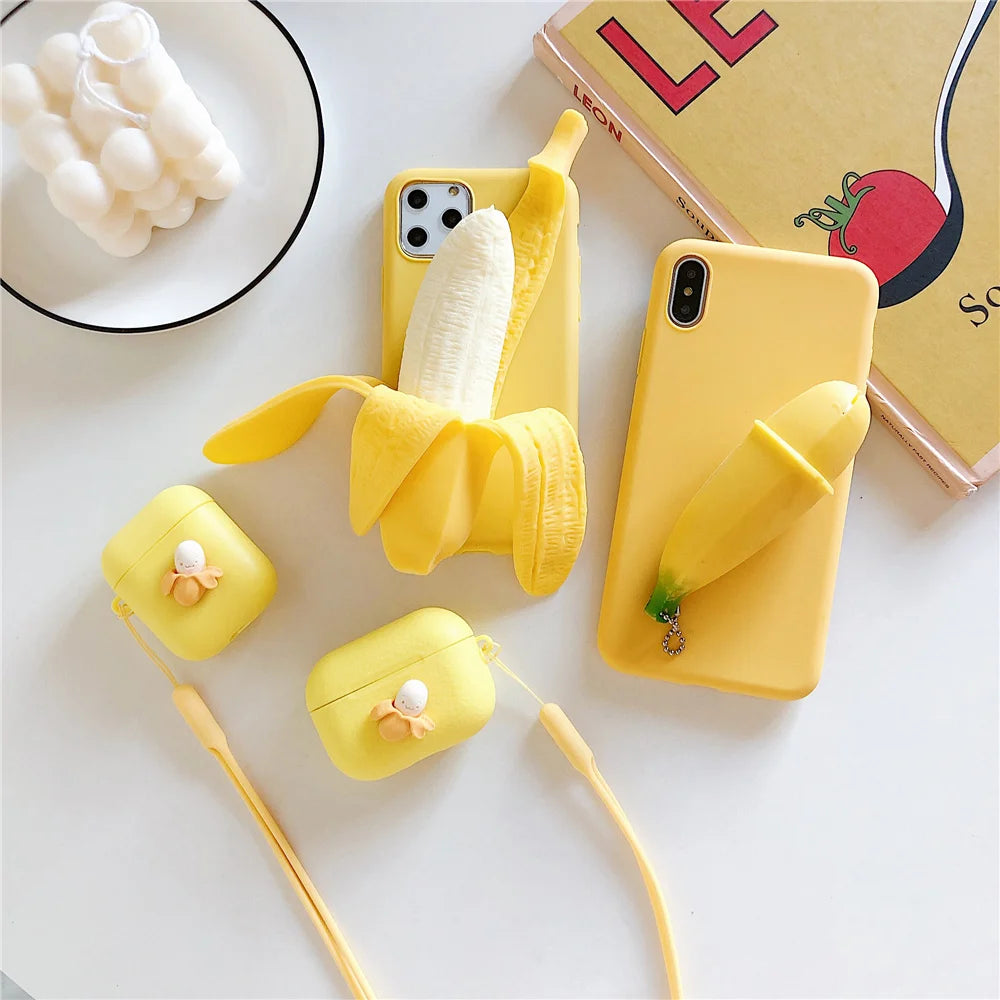 Stress Reliever Peeled banana pop Phone Case For Samsung Galaxy S8 S9 S10 Lite S10e S21 S20 FE S22 Ultra Plus Cover Coque Casever