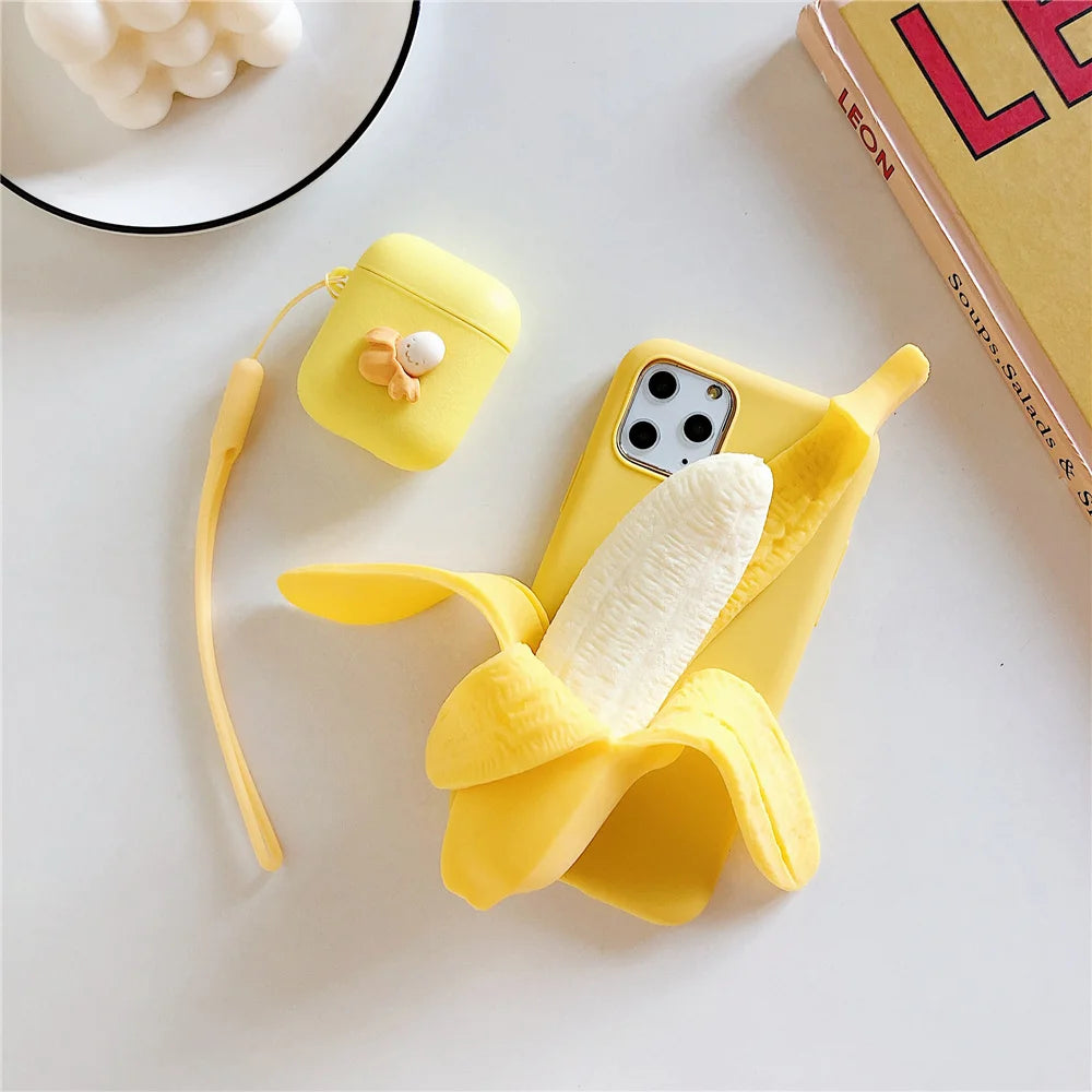 Stress Reliever Peeled banana pop Phone Case For Samsung Galaxy S8 S9 S10 Lite S10e S21 S20 FE S22 Ultra Plus Cover Coque Casever