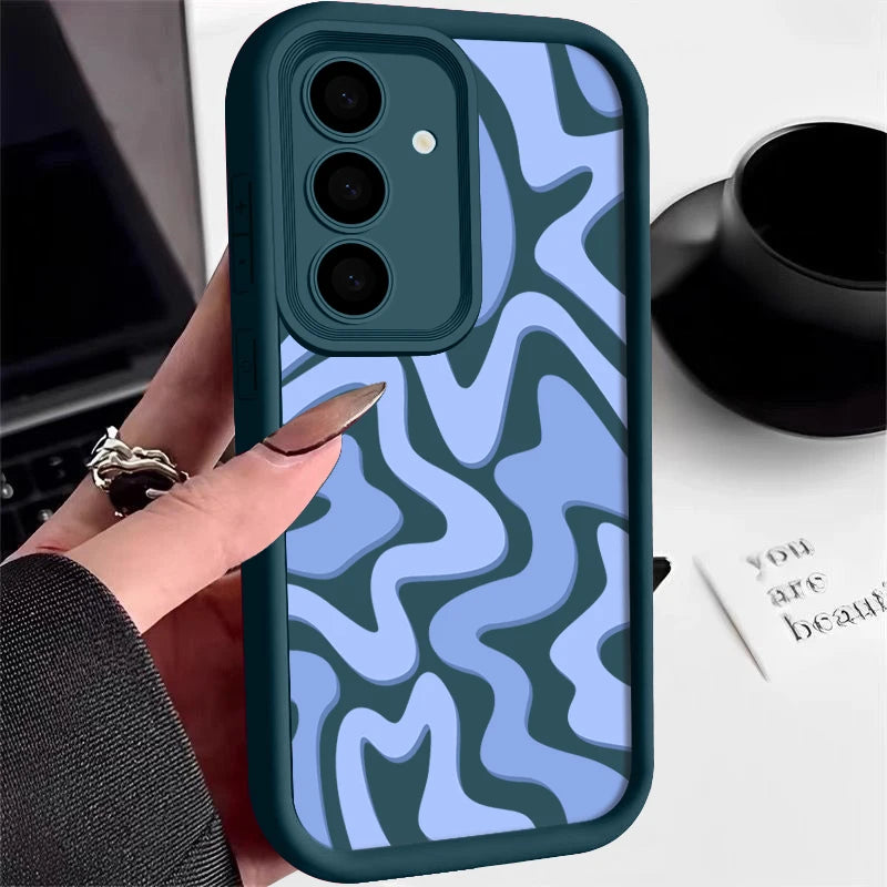 Striped Phone Case For Samsung Galaxy S24 S23 S22 Ultra S21 FE A14 A34 A15 A25 A35 A52 A53 A54 A55 5G Shockproof Silicone Cover Casever
