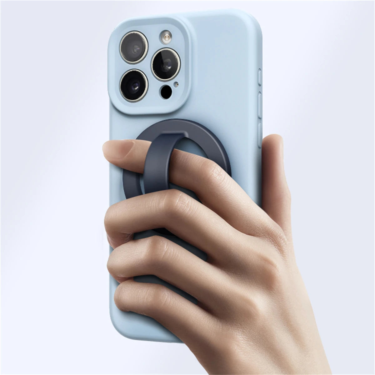 Strong Magnetic Liquid Silicone Comfortable Circular Grip Phone Holder For MagSafe Powerful Grip For iPhone 15 Ring Holder Casever