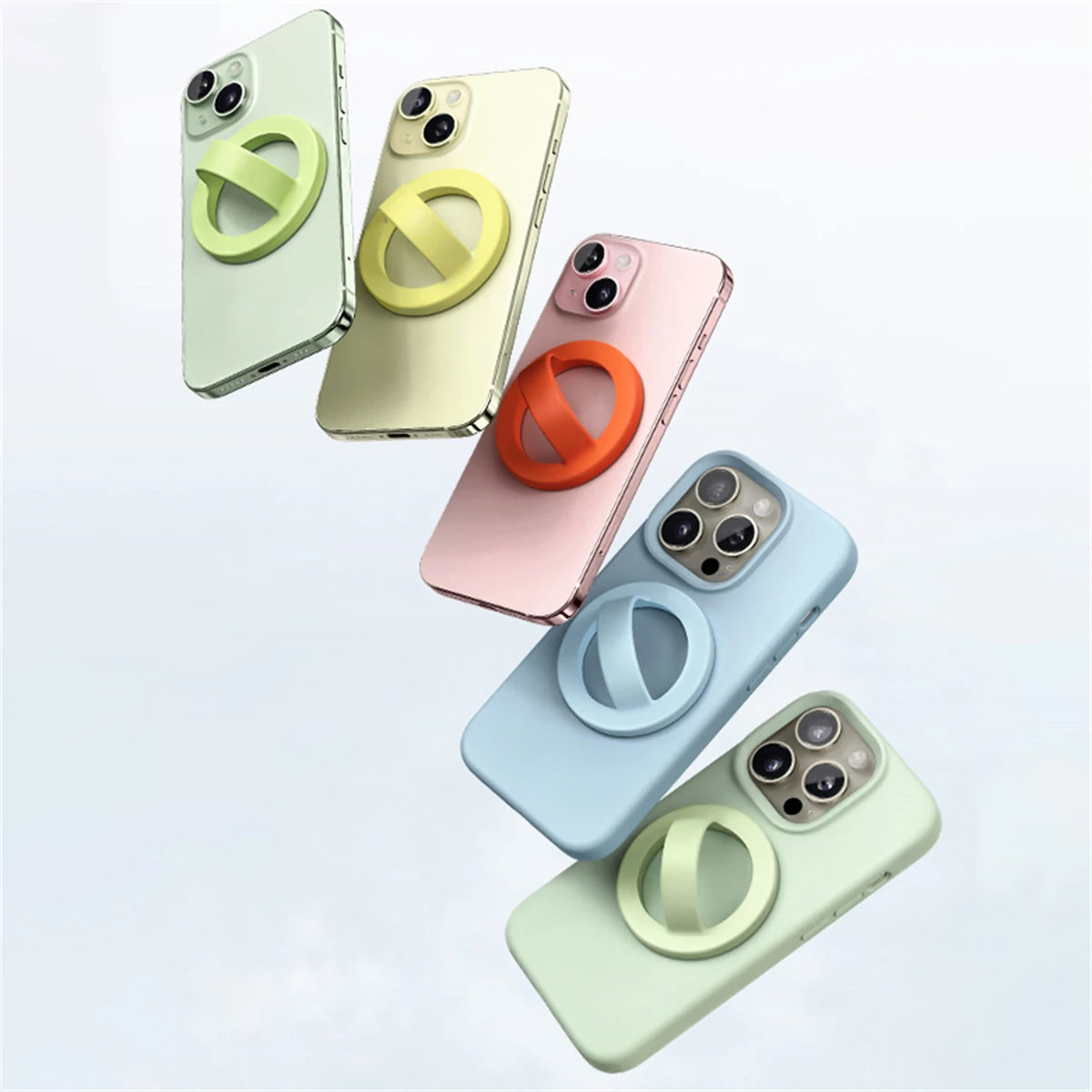 Strong Magnetic Liquid Silicone Comfortable Circular Grip Phone Holder For MagSafe Powerful Grip For iPhone 15 Ring Holder Casever