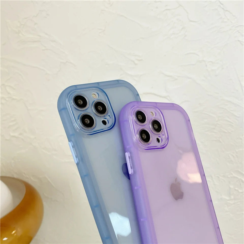 Thicken Transparent Bumper Silicone Camera Protective Phone Case For iPhone 15 14 13 12 11 Pro Max Candy Shockproof Soft Cover Casever