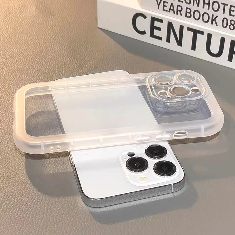 Thicken Transparent Bumper Silicone Camera Protective Phone Case For iPhone 15 14 13 12 11 Pro Max Candy Shockproof Soft Cover Casever