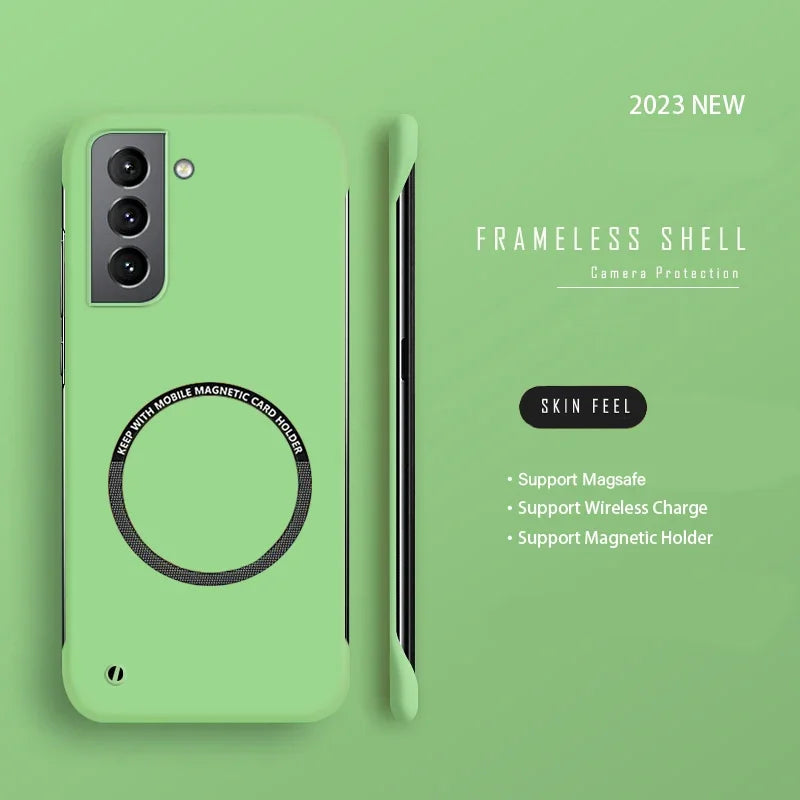 Ultra Slim PC Frameless Magnetic Phone Case For Samsung Galaxy S24 S23 S22 S21 S20 FE Plus NOTE 20 Ultra Magsafe Matte Cover Casever