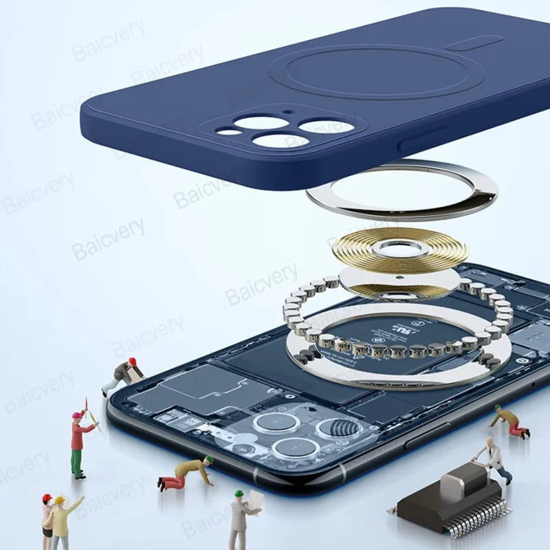 for Xiaomi Redmi 13C 4G 5G POCO C65 Soft Case Capa with Magnetic Wireless Charger Sticker Casever