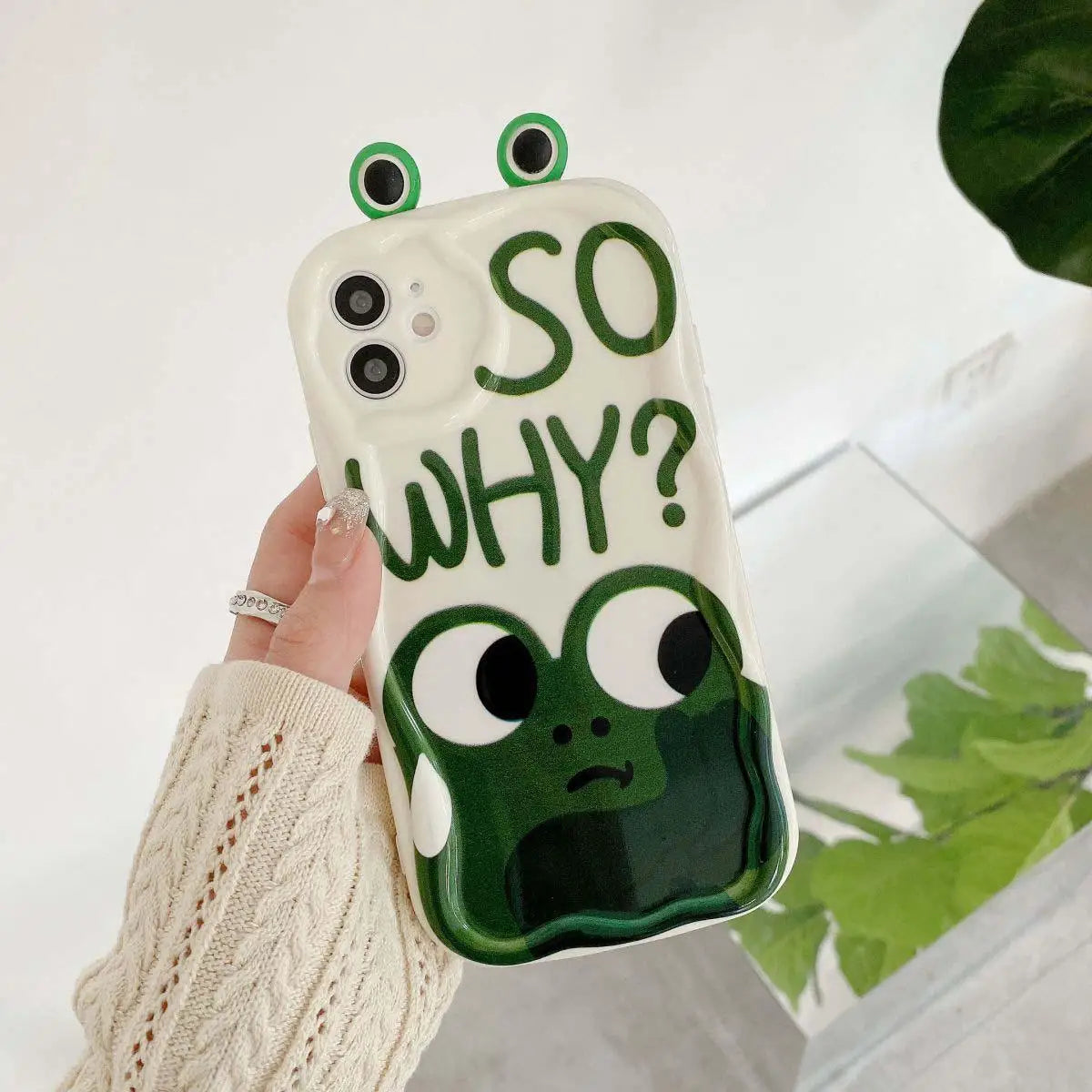 3D Cat Ears Frog Eyes Cute Shy Animal Case for Samsung Galaxy S22 Plus S23 S24 Ultra S20 FE A55 A35 A54 A53 A52 A15 A14 5G A32  Casever