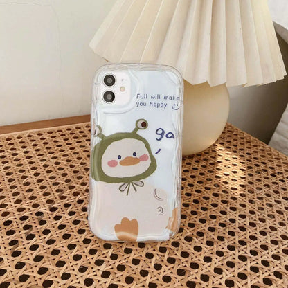 3D Cat Ears Frog Eyes Cute Shy Animal Case for Samsung Galaxy S22 Plus S23 S24 Ultra S20 FE A55 A35 A54 A53 A52 A15 A14 5G A32  Casever