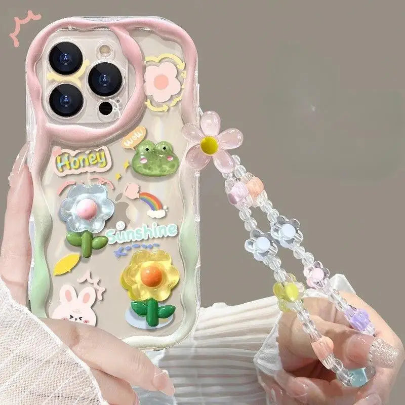 3D Flower Chain Case for Samsung Galaxy A15 A25 A04 A05 A05S A04E A13 A33 A30 A31 A50 A22 A51 A71 A72 A73 A02 A03 A02S A11 M54  Casever