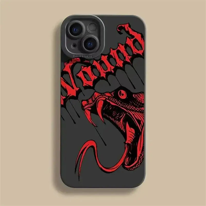 Black Snake Graphic Phone Case For iPhone 11 12 13 14 15 Pro Max X XS Max XR 8 7 Plus SE2020 Mini Shockproof Soft Silicone Cover  Casever