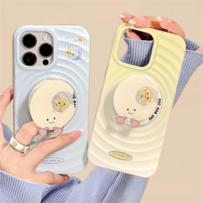 Cute Cartoon Rotate Moon Star Magnetic Holder Grip Tok Griptok Phone Stand Holder Support For iPhone 16 15 For Pad Magsafe Smart  Casever