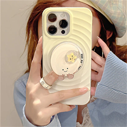 Cute Cartoon Rotate Moon Star Magnetic Holder Grip Tok Griptok Phone Stand Holder Support For iPhone 16 15 For Pad Magsafe Smart  Casever