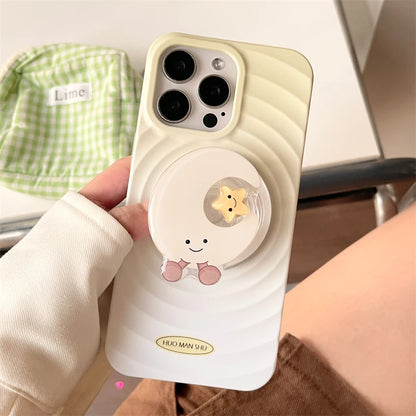 Cute Cartoon Rotate Moon Star Magnetic Holder Grip Tok Griptok Phone Stand Holder Support For iPhone 16 15 For Pad Magsafe Smart  Casever