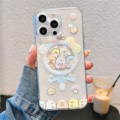 Cute Cartoon Sumikko Gurashi Magsafe Phone Case For iPhone 16 15 14 13 12 11 Pro Max Wireless Charge Soft Silicone Back Cover  Casever