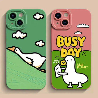 For Samsung M54 M53 M33 M23 Note 10 Plus 20 S21 Ultra S20 S22 S23 FE Cute Cartoon Duck Silicone Phone Case  Casever