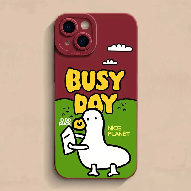 For Samsung M54 M53 M33 M23 Note 10 Plus 20 S21 Ultra S20 S22 S23 FE Cute Cartoon Duck Silicone Phone Case  Casever