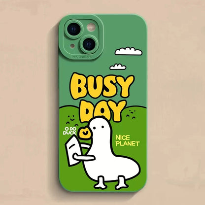 For Samsung M54 M53 M33 M23 Note 10 Plus 20 S21 Ultra S20 S22 S23 FE Cute Cartoon Duck Silicone Phone Case  Casever