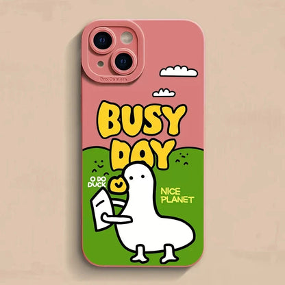 For Samsung M54 M53 M33 M23 Note 10 Plus 20 S21 Ultra S20 S22 S23 FE Cute Cartoon Duck Silicone Phone Case  Casever