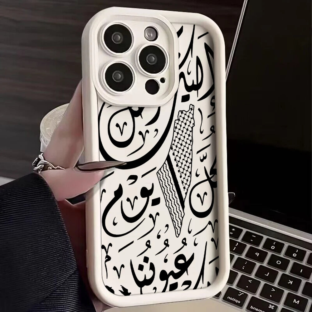 Hattah Keffiyeh Phone Case for IPhone 15 14 13 12 11 Pro Max Mini XR XS X 7 8 Plus Soft TPU Back Cover With Hand Strap  Casever